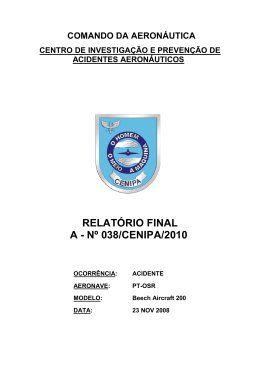 RELATÓRIO FINAL A - Nº 038/CENIPA/2010