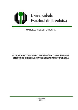 MARCELO AUGUSTO ROCHA O TRABALHO DE CAMPO EM