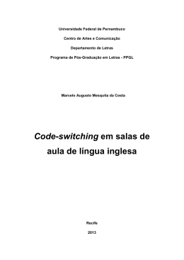 Code-switching em salas de aula de língua inglesa