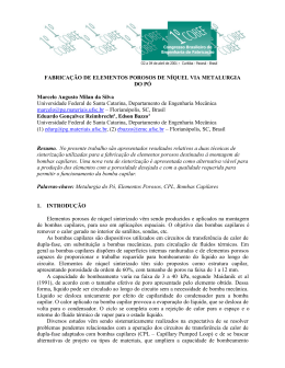FABRICA&Ccedil;&Atilde;O DE ELEMENTOS POROSOS DE N&Iacute;QUEL VIA