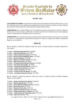 ATO 006 - 2012 - Grande Capítulo do Estado de Minas Gerais