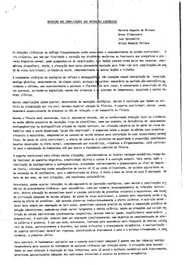 Nutri&ccedil;&atilde;o nas complica&ccedil;&otilde;es das opera&ccedil;&otilde;es esof&aacute;gicas