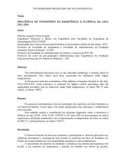 INFLU&Ecirc;NCIA DO TUNGST&Ecirc;NIO NA RESIST&Ecirc;NCIA &Agrave; FLU&Ecirc;NCIA DA