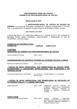 Resolução Nº 0057/13 - Escala do mês de fevereiro