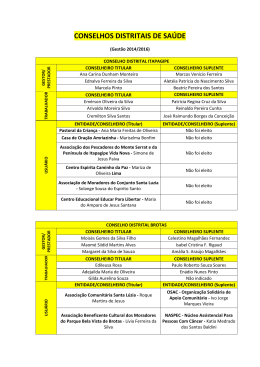 CONSELHOS DISTRITAIS DE SA&Uacute;DE