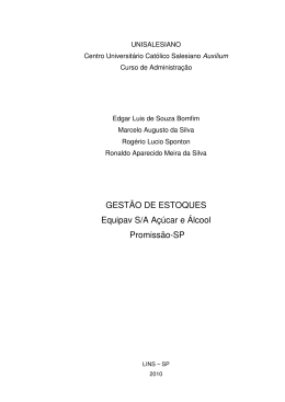 GEST&Atilde;O DE ESTOQUES Equipav S/A A&ccedil;&uacute;car e