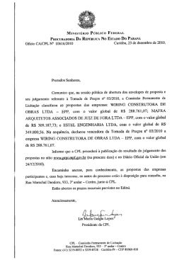 MINISTÉRIO PÚBLICO FEDERAL PROCURADORIA DA