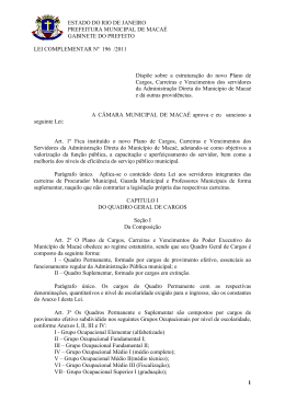 Lei 196/2011 - Prefeitura Municipal de Maca&eacute;