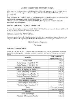 ACORDO COLETIVO DE TRABALHO 2014/2015 Auxiliar