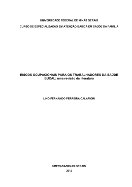 RISCOS OCUPACIONAIS PARA OS TRABALHADORES
