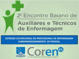 Estresse Ocupacional do Profissional de Enfermagem