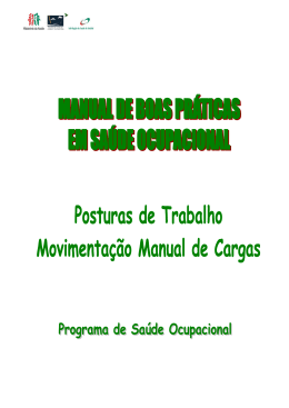 Posturas de Trabalho : Movimenta&ccedil;&atilde;o Manual de Cargas