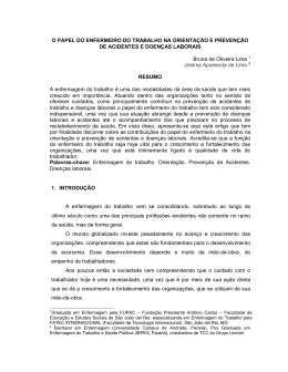 o papel do enfermeiro do trabalho na orientação e prevenção