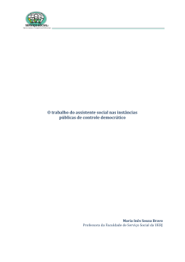 O trabalho do assistente social nas instâncias