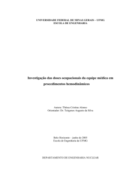 Investiga&ccedil;&atilde;o das doses ocupacionais da equipe m&eacute;dica em