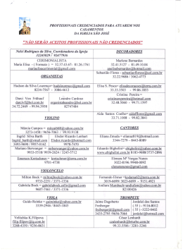 n&atilde;o ser&atilde;o aceitos profissionais n&atilde;o credenciados