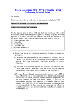 Prova comentada FCC - TRT 24&ordf; Regi&atilde;o