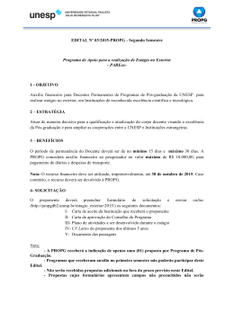 EDITAL Nº 03/2015-PROPG - Segundo Semestre Programa