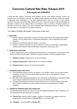 Regulamento Concurso Cultural Não Bata Eduque 2015