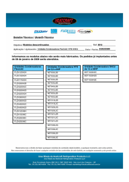 Informamos os modelos abaixo n&atilde;o ser&atilde;o mais fabricados. Os