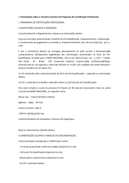 1. Orientações sobre o Terceiro Certame do