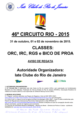 Aviso de Regata - Iate Clube do Rio de Janeiro