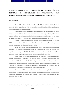 impossibilidade de condena&ccedil;&atilde;o da fazenda p&uacute;blica