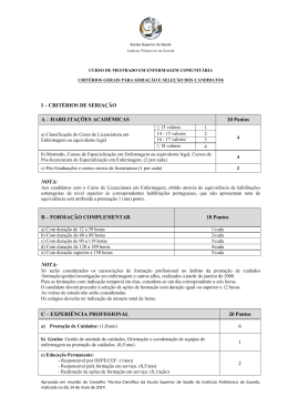 Mestrado Enfermagem Comunitária