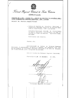 AC&Oacute;RD&Atilde;O N9 11.251 - Tribunal Regional Eleitoral de Santa Catarina