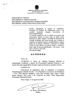 Ac&oacute;rd&atilde;o - processo 15020200 - Tribunal Regional Eleitoral do Rio