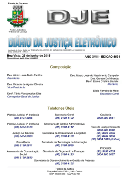 25 - Di&aacute;rio da Justi&ccedil;a Eletr&ocirc;nico - TJRR