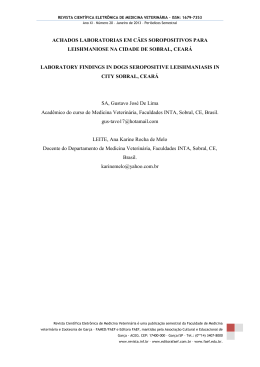 achados laboratorias em cães soropositivos para leishmaniose na