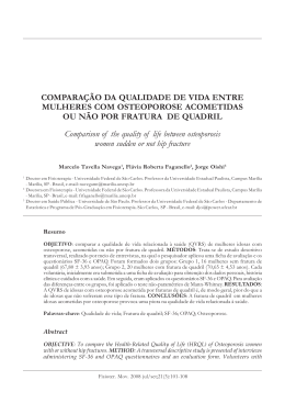 COMPARAÇÃO DA QUALIDADE DE VIDA ENTRE