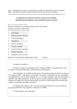 Formulário do Comitê Externo para o processo de avaliação