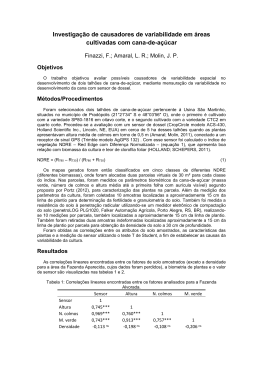 Investigação de causadores de variabilidade em áreas cultivadas