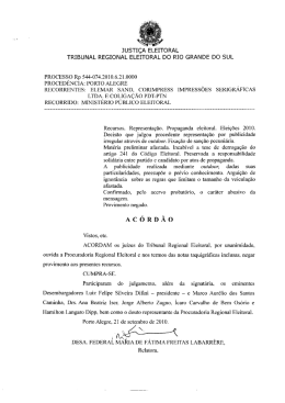 processo Rp 544074 - Tribunal Regional Eleitoral do Rio Grande do