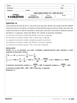 QUEST&Atilde;O 16 - Col&eacute;gio OBJETIVO