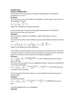 SEGUNDO ANO - analise combinatoria e probabilidade
