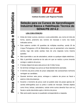 Prova Objetiva de Habilita&ccedil;&atilde;o T&eacute;cnica