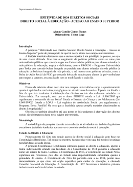 ACESSO AO ENSINO SUPERIOR Camila Gomes Nunes - PUC-Rio