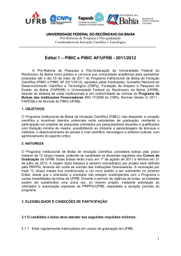 Edital 1 &ndash; PIBIC e PIBIC AF/UFRB