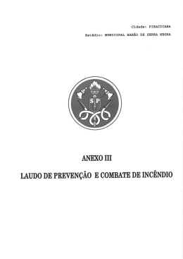 LAUDo DE PREVENÇÃO E coMBATE DE INCÊNDIO