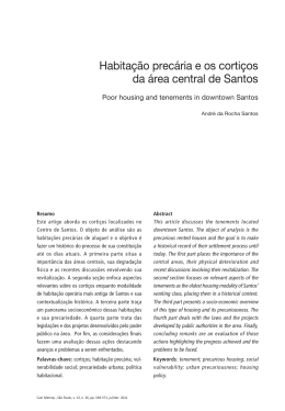 Habitação precária e os cortiços da área central de Santos