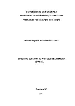 educação superior do professor da primeira infância