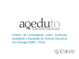 Projeto AqEDUto - Conselho Nacional de Educação