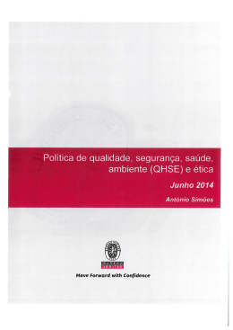 Politica de Qualidade, Segurança, Saúde e Ambiente
