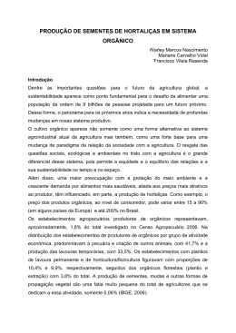 produ&ccedil;&atilde;o de sementes de hortali&ccedil;as em sistema org&acirc;nico