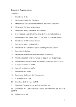 Eis o Descurso de Empossamento - Comiss&atilde;o Nacional de Elei&ccedil;&otilde;es