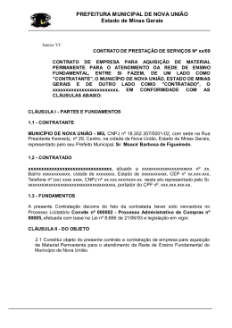 PREFEITURA MUNICIPAL DE NOVA UNIÃO Estado de Minas Gerais