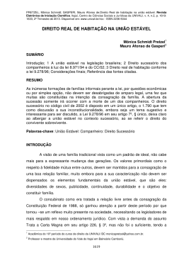 DIREITO REAL DE HABITA&Ccedil;&Atilde;O NA UNI&Atilde;O EST&Aacute;VEL